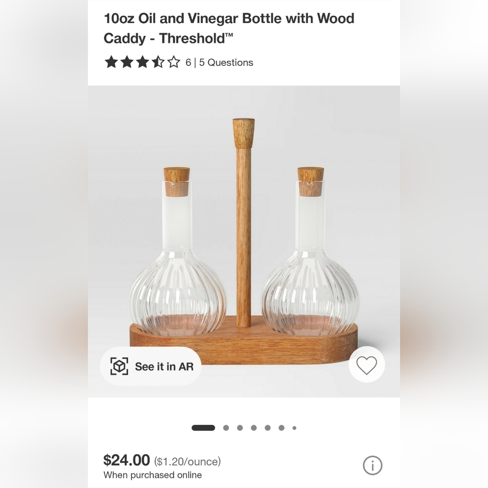 Threshold Oil & Vinegar Bottles with Wood Stoppers